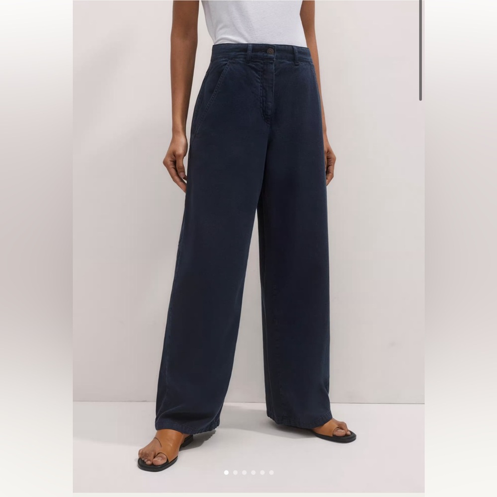 ME+EM Navy Wide Leg Pants